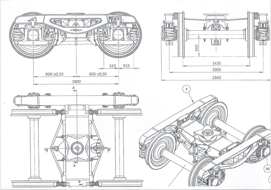 Dibujo del bogie Y25